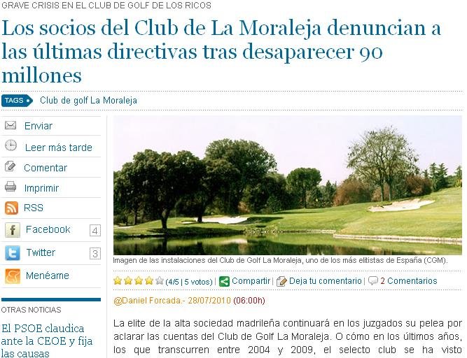El Club de Golf La Moraleja en los medios