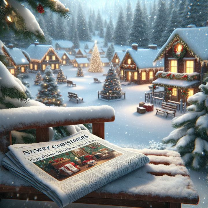 paisaje navideño, newsletters, nieve, periodico
