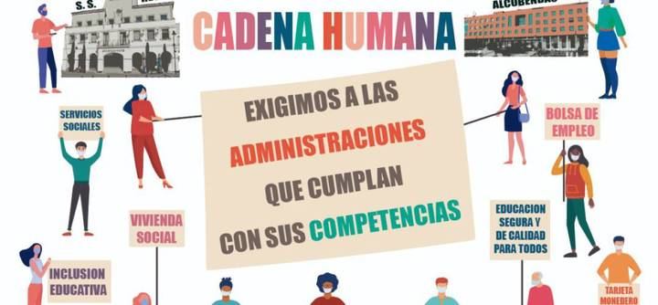 Una manifestación humana entre Sanse y Alcobendas por la 'emergencia social' tras la pandemia