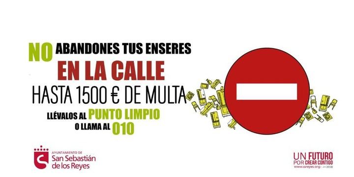 El Ayuntamiento de Sanse advierte sobre multas por abandono de enseres en la calle