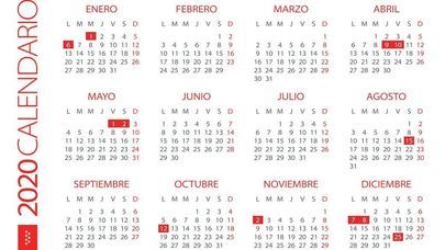 Calendario laboral Madrid 2020: festivos puentes | de la Moraleja