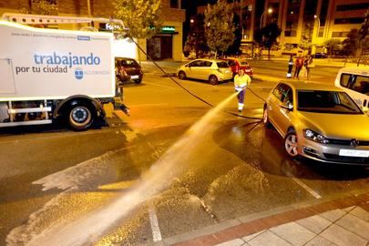 Baldeo nocturno de las calles del Centro y Norte de Alcobendas