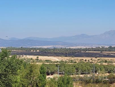 El incendio de pastos entre Tres Cantos y Alcobendas afecta a 80 hectáreas