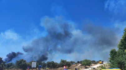 Extinguido el incendio en la Dehesa Boyal de Sanse