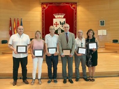 Imagen de los profesores homenajeados en el Ayuntamiento de Alcobendas