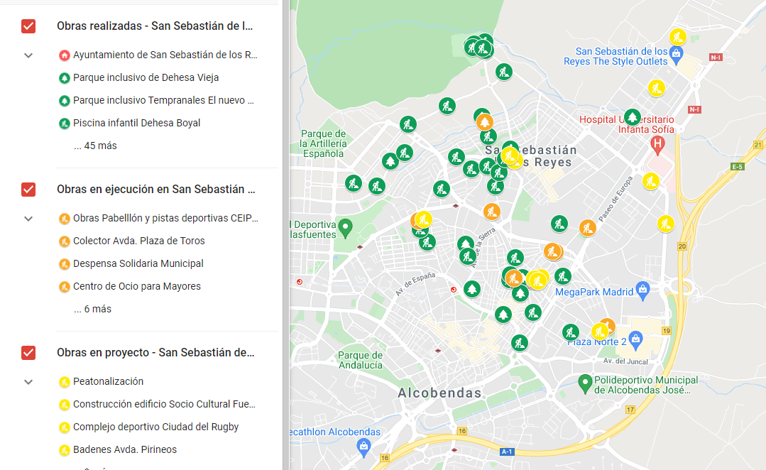 Sanse habilita un mapa dinámico de obras