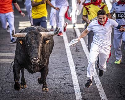 “Fotofinish”, de Ciriaco López, Primer Premio de fotografía del encierro de Sanse 2022