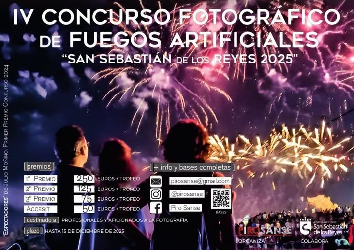 Se abre la convocatoria para el IV Concurso Fotográfico de Fuegos Artificiales en San Sebastián de los Reyes 2025