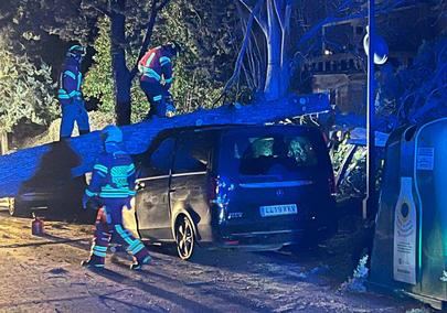 Oriana, la octava borrasca que pone fin a seis semanas de lluvia y viento, se ceba en La Moraleja