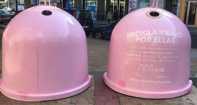 Campaña de reciclaje de vidrio en Alcobendas para luchar contra el cáncer de mama