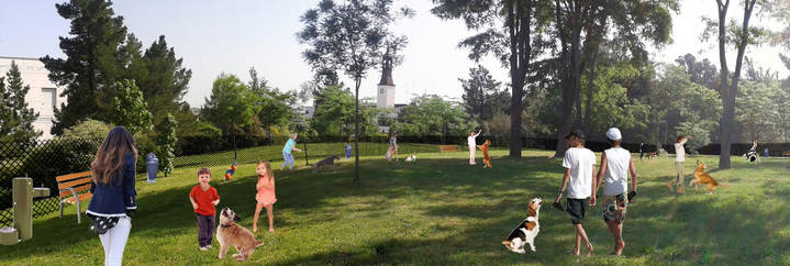 Recreación de como va a quedar el nuevo espacio canino situado en la calle Nardo. 