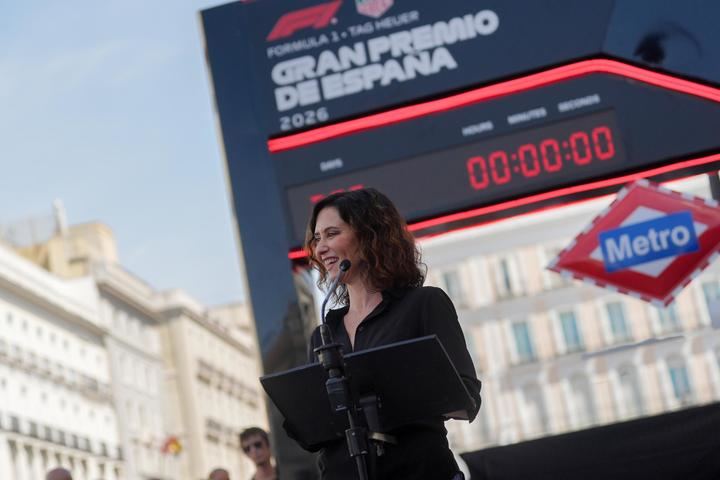 Díaz Ayuso anuncia el regreso de la F1 a Madrid en 2026 con un evento por la libertad en el deporte