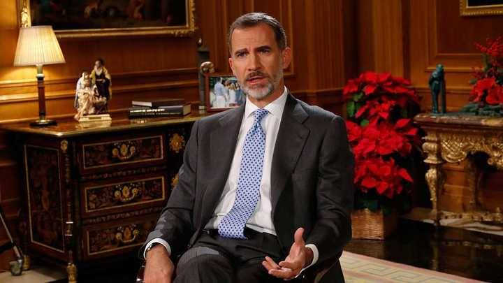 Imagen del Rey Felipe VI durante su discurso de navidad 2017