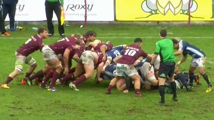 Imagen de las semifinal disputada entre el Lexus Alcobendas Rugby y el VRAC Quesos Entrepinares el pasado día 22 de dcieimbre