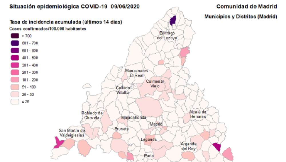 Cuatro nuevos casos de Covid19 en la zona norte de Madrid
